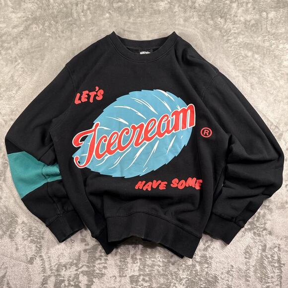 Ice Cream Other - Vintage Lets Have Some Ice Cream Graphic Sweatshirt Mens L Black